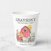 Waterverf Barnyard Dieren Kinder Boerderij Verjaar Papieren Bekers (Achterkant)