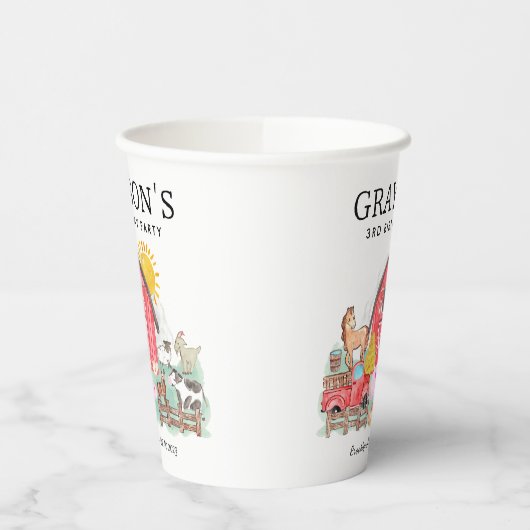 Waterverf Barnyard Dieren Kinder Boerderij Verjaar Papieren Bekers (Links)