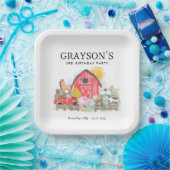 Waterverf Barnyard Dieren Kinder Boerderij Verjaar Papieren Bordje (Feest)