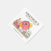 Waterverf Barnyard Dieren Kinder Boerderij Verjaar Servet (Hoek)