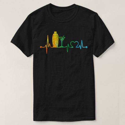 Waterverf BARTENDER HEARTBEAT T-shirt (Design voorkant)