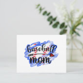 Waterverf Baseball Baseball Mam Briefkaart (Staand voorkant)