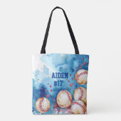 Waterverf Baseball Custom Name Tote Bag (Achterkant)