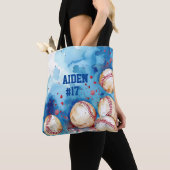 Waterverf Baseball Custom Name Tote Bag (Dichtbij)