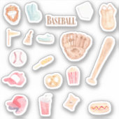 Waterverf Baseball stickers (Voorkant)