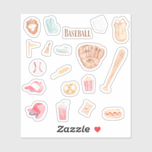 Waterverf Baseball stickers