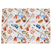 Waterverf Baseball Verjaardag Party Gift Bag Groot Cadeauzakje (Voorkant)