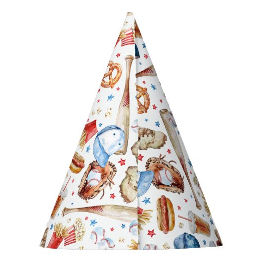 Waterverf Baseball Verjaardag Party Pet Feesthoedjes (Achterkant)