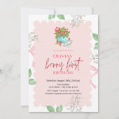 Waterverf Basket Aardbeien 1e Verjaardag Kaart (Voorkant)