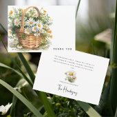 Waterverf Basket van Daisies Bereavement Dank u Bedankkaart