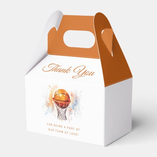 Waterverf Basketbal Baby shower Bedankdoosjes (Achterkant)