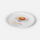 Waterverf Basketbal Baby shower Papieren Bordje (Gekanteld)