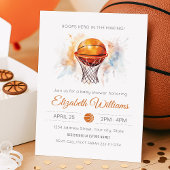 Waterverf Basketbal Baby shower Uitnodiging