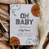 Waterverf Basketbal Baby shower Uitnodiging