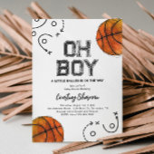 Waterverf Basketbal Baby shower Uitnodiging