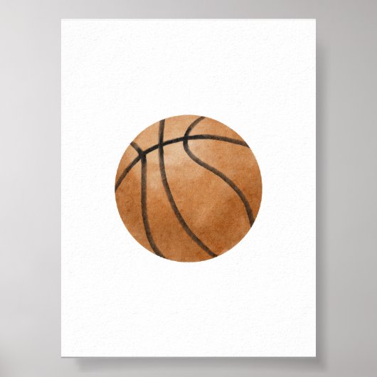 Waterverf  basketbal bal poster (Voorkant)