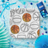 Waterverf Basketbal Papier Borden Papieren Bordje (Feest)