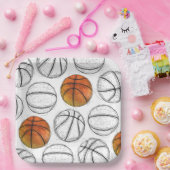 Waterverf Basketbal Papier Borden Papieren Bordje (Feest)