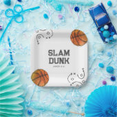 Waterverf Basketbal Papier Borden Papieren Bordje (Feest)