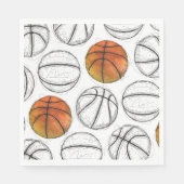 Waterverf basketbal papier servetten (Voorkant)