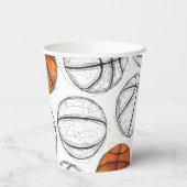 Waterverf Basketbal Party Cups Papieren Bekers (Achterkant)