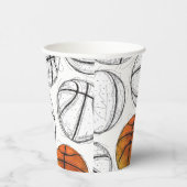 Waterverf Basketbal Party Cups Papieren Bekers (Rechts)