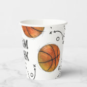 Waterverf Basketbal Party Cups Papieren Bekers (Links)