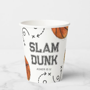 Waterverf Basketbal Party Cups Papieren Bekers