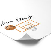waterverf  basketbal slam dunk poster (Hoek)
