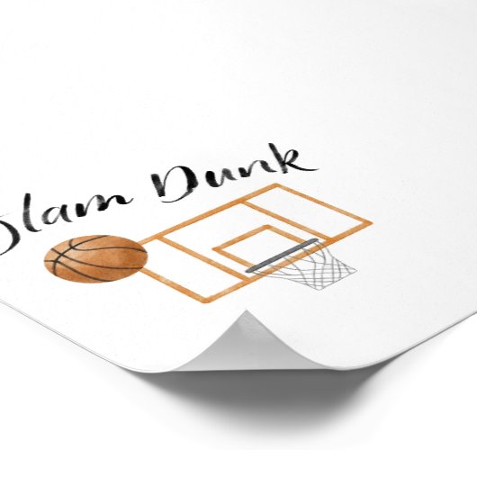 waterverf  basketbal slam dunk poster (Hoek)