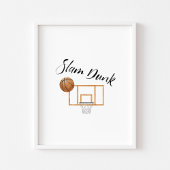 waterverf  basketbal slam dunk poster