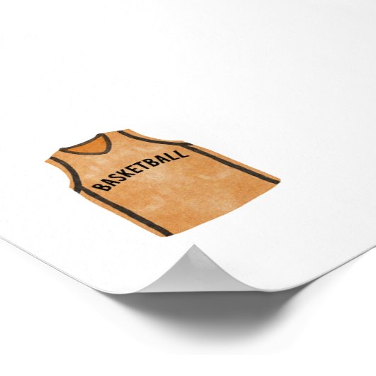 Waterverf  basketbal uniform poster (Hoek)
