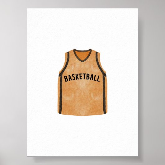 Waterverf  basketbal uniform poster (Voorkant)