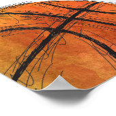 Waterverf Basketbal Verjaardag Welkom Poster (Hoek)