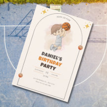Waterverf Basketbal Verjaardagsfeestje