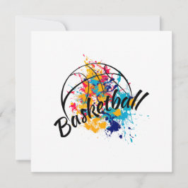 Waterverf Basketball Bedankkaart