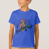 Waterverf Basketball Boys T-Shirt (Voorkant)