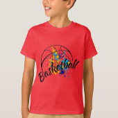 Waterverf Basketball Boys T-Shirt (Voorkant)