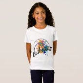 Waterverf Basketball Girl T-shirt (Voorkant volledig)