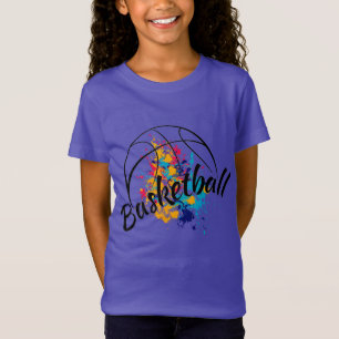 Waterverf Basketball Girl T-Shirt
