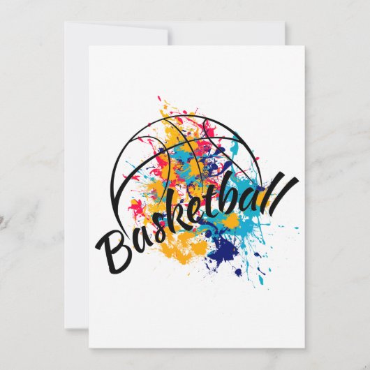 Waterverf Basketball Kaart (Voorkant)