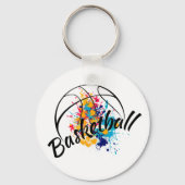 Waterverf Basketball Sleutelhanger (Voorkant)