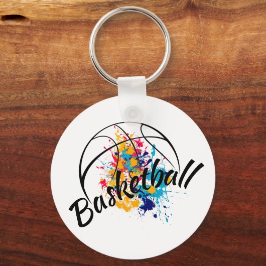 Waterverf Basketball Sleutelhanger (Voorkant)