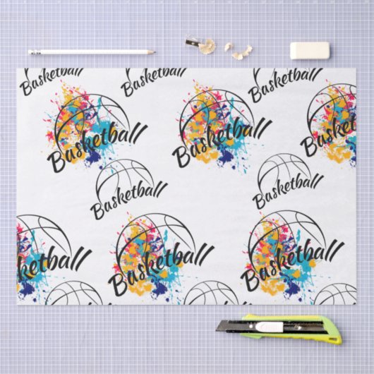 Waterverf Basketball Tissuepapier (Craft)