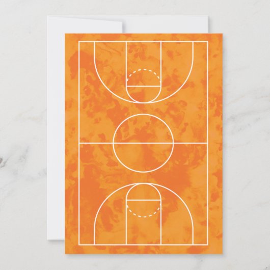 Waterverf Basketball Uitnodiging (Achterkant)