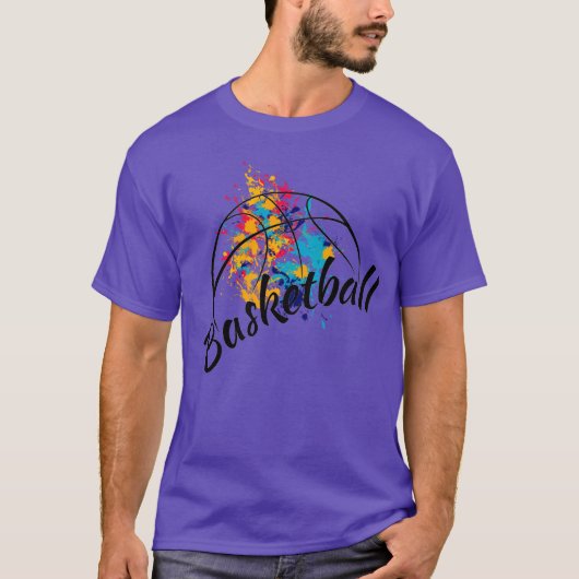 Waterverf Basketball Womens T-shirt (Voorkant)