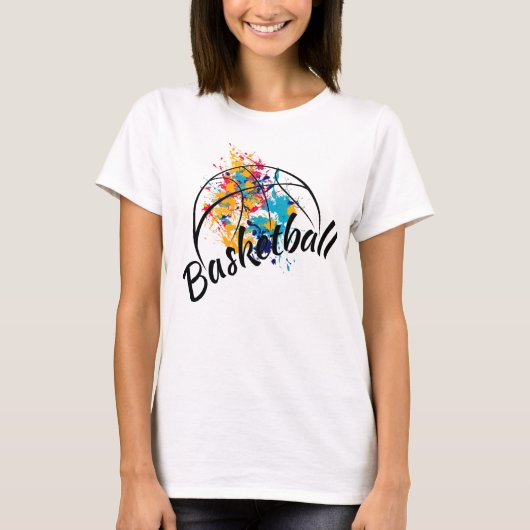 Waterverf Basketball Womens T-shirt (Voorkant)