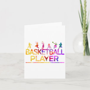 Waterverf basketbalspeler kaart
