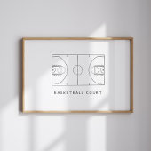 Waterverf basketbalveld poster
