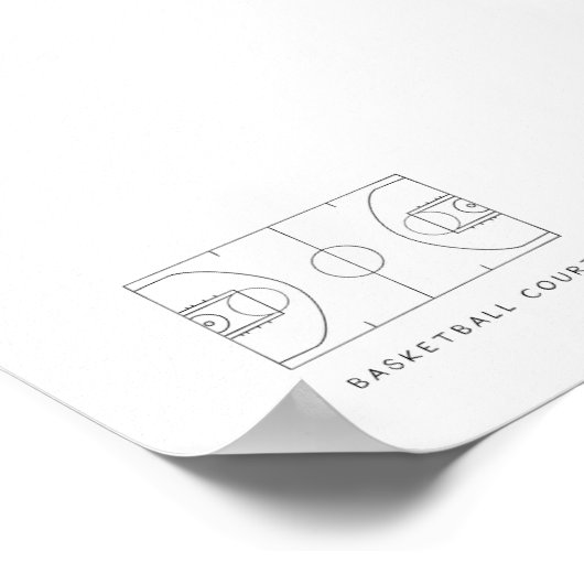 Waterverf basketbalveld poster (Hoek)